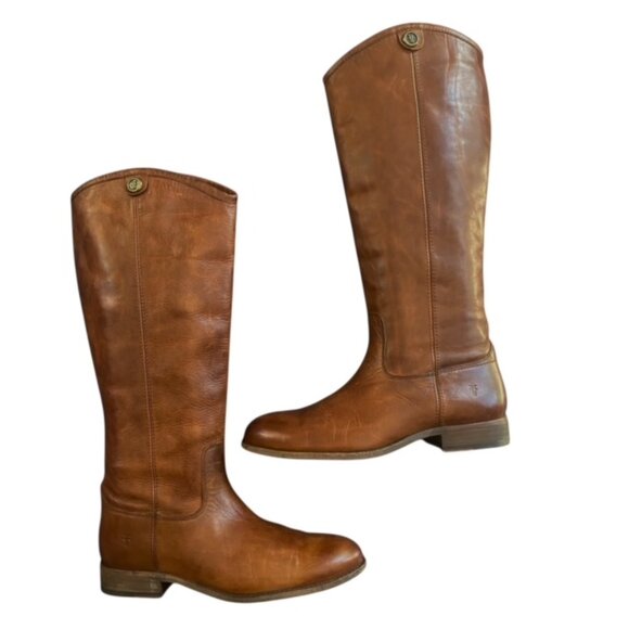 Frye Melissa Button 2 Boot in Cognac 8 - Picture 1 of 9